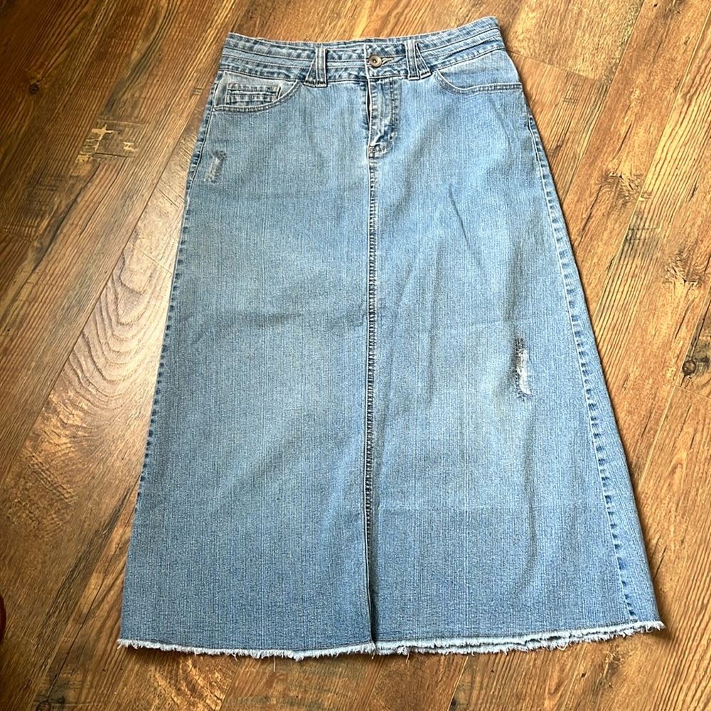 Cato brand size 10 long denim skirt